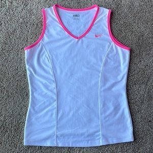 Nike white and pink Tank Top